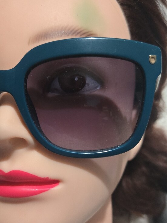 Salvatore Ferragamo Teal Square Frame Sunglasses with Gradient Lenses main image 12